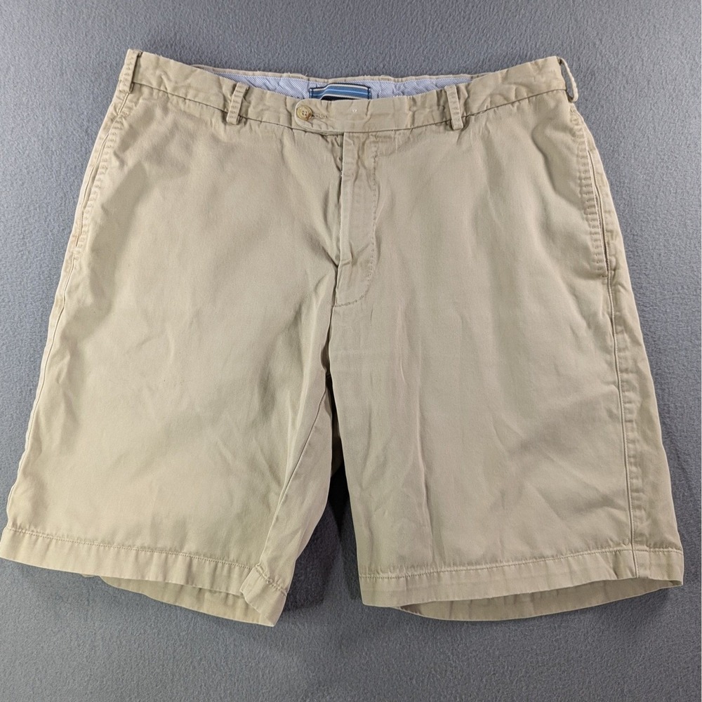Peter Millar Mens MC00B31 Pima Cotton Chino Shorts 36 Khaki Tan